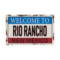 Welcome to Rio Rancho Vintage blank rusted metal sign Vector Illustration on white background