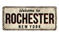 Welcome to Rochester vintage rusty metal sign Royalty Free Stock Photo