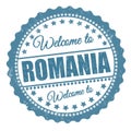 Welcome to Romania sign or stamp