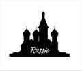 Welcome to Russia. Silhouette St. Basil's Cathedral on Red square