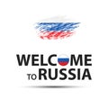 Welcome to Russia symbol, simple modern Russian icons