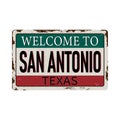 Welcome to San Antonio Texas vintage rusty metal sign on a white background, vector illustration