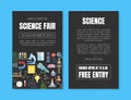 Welcome to Science Fair Invitation Card Template, Scientific Conference Advertising Flyer, Poster, Promotional Material Royalty Free Stock Photo