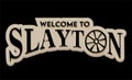 Welcome to Slayton Minnesota with black background Royalty Free Stock Photo