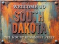 Welcome to South Dakota rusted street sign