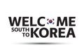 Welcome to South Korea symbol. Simple South Korean icon with Korean flag isolated on white background Royalty Free Stock Photo