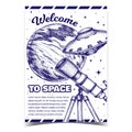 Welcome To Space Cosmos Advertising Banner Vector