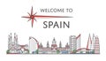 Welcome to Spain poster in linear style