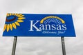 Welcome to the State of Kansas - Roadsign Royalty Free Stock Photo