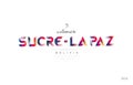 Welcome to sucre la paz bolivia card and letter design typography icon