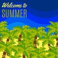 Welcome to Summer simple flat postcard Royalty Free Stock Photo