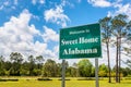 Welcome to Sweet Home Alabama Road Sign in Alabama USA Royalty Free Stock Photo