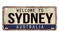 Welcome to Sydney vintage rusty metal plate