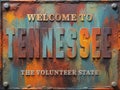 Welcome to Tennessee rusted street sign Royalty Free Stock Photo