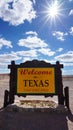 Welcome to Texas road sign