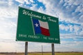 Welcome to Texas road sign Royalty Free Stock Photo