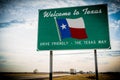 Welcome to Texas road sign Royalty Free Stock Photo