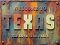 Welcome to Texas rusted street sign Royalty Free Stock Photo