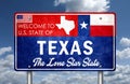 Welcome to Texas state road sign Royalty Free Stock Photo