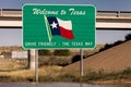 Welcome to Texas State Sign Royalty Free Stock Photo
