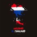 Welcome to Thailand. Flag and map of the country