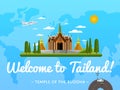 Welcome to Thailand poster with famous attraction