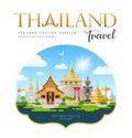 Welcome to Thailand travel building landmark, design background