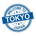 Welcome to Tokyo japan blue round grunge welcome to stamp