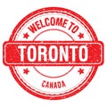 WELCOME TO TORONTO - CANADA, words written on red stamp