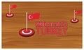 Welcome to Turkey poster with Turkey flag, time to travel Turkey. vector illustration isolated Royalty Free Stock Photo
