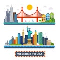 Welcome to USA. New York and San Francisco landscapes