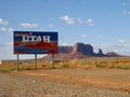 Welcome to Utah Sign by Monument Valley Royalty Free Stock Photo