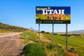 Welcome to Utah State Sign along US-163 near Monument Valley Royalty Free Stock Photo