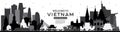 Welcome to Vietnam Skyline Silhouette with Black Buildings Isolated on White