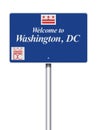 Welcome to Washington DC road sign Royalty Free Stock Photo