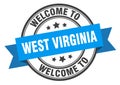 welcome to West Virginia. Welcome to West Virginia isolated stamp.