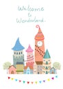 Welcome to wonderland vector illustration