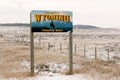 Welcome to Wyoming Forever West State Entry Sign Royalty Free Stock Photo