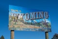 Welcome to Wyoming road side Royalty Free Stock Photo