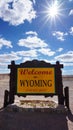 Welcome to Wyoming road sign Royalty Free Stock Photo