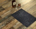 Welcome traditional style rubber doormat with wine, glass and ice cubes