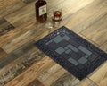 Welcome traditional style rubber doormat with wine, glass and ice cubes