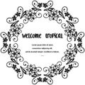 Welcome tropical of template, flowers and leaves, various design card. Vector Royalty Free Stock Photo