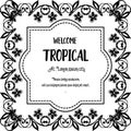 Welcome tropical of template, flowers and leaves, various design card. Vector Royalty Free Stock Photo