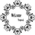 Welcome tropical of template, flowers and leaves, various design card. Vector Royalty Free Stock Photo