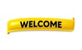 Welcome vintage ribbon banner. Graphic element with Welcome text. Design ribbon engrave element. Vector