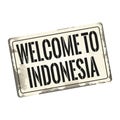 Welcome to indonesia vintage rusty metal sign on a white background, vector illustration