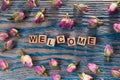 Welcome on wooden cube Royalty Free Stock Photo