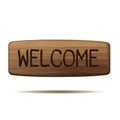 Welcome wooden sign on white background. Royalty Free Stock Photo