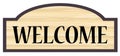 Welcome Wooden Sign On White